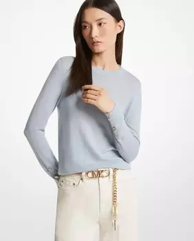 Женский свитер с длинными рукавами и пуговицами Michael Michael Kors, черный