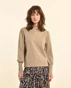 Женский свитер с длинными рукавами и разрезами Molly Bracken, бежевый