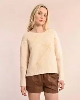 Женский свитер с длинными рукавами и рюшами Molly Bracken, цвет Crudo