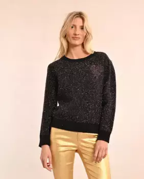 Женский свитер с длинными рукавами и сердечком Molly Bracken, черный