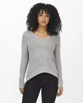 Женский свитер с длинными рукавами и слегка V-образным вырезом jdy, белый