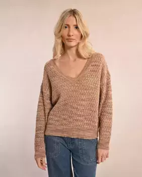 Женский свитер с длинными рукавами и V-образным вырезом Molly Bracken, розовый