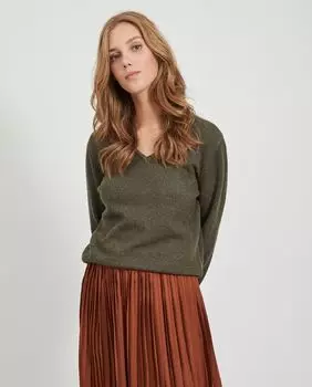 Женский свитер с длинными рукавами и V-образным вырезом Vila