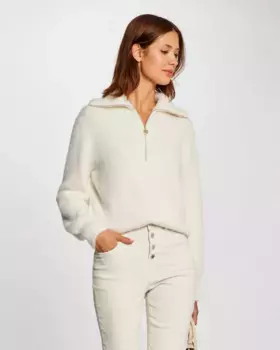 Женский свитер с длинными рукавами и воротником на молнии Morgan