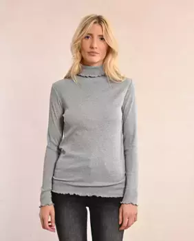 Женский свитер с длинными рукавами из блестящей ткани Molly Bracken, серый