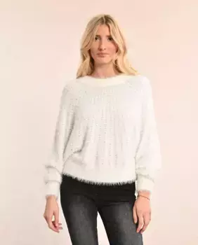 Женский свитер с длинными рукавами из искусственного меха Molly Bracken, белый