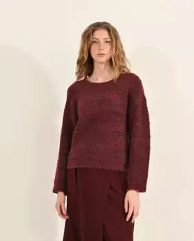 Женский свитер с длинными рукавами из овчины Molly Bracken, бордовый