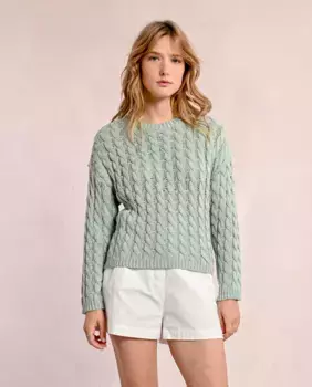 Женский свитер с длинными рукавами из смесового трикотажа Molly Bracken, светло-зеленый