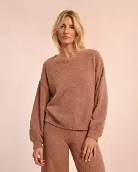 Женский свитер с длинными рукавами из ткани тедди Molly Bracken, бежевый