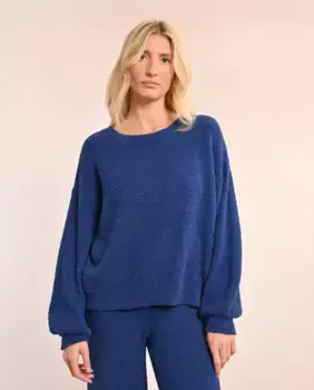 Женский свитер с длинными рукавами из ткани тедди Molly Bracken, синий