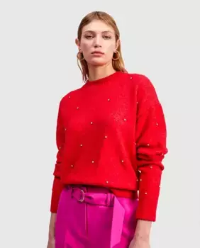 Женский свитер с длинными рукавами красного цвета Lola Casademunt