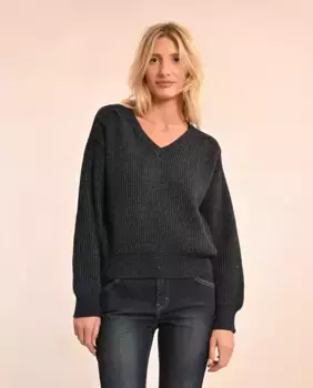 Женский свитер с длинными рукавами, украшенный бисером Molly Bracken, темно-серый