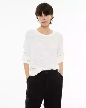 Женский свитер с геометрическим узором System Action, белый