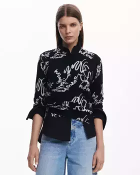 Женский свитер с художественным принтом Desigual, чёрный