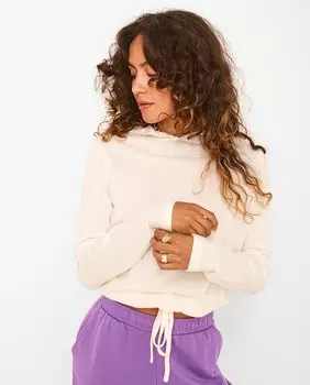 Женский свитер с капюшоном и длинными рукавами Noisy May, белый