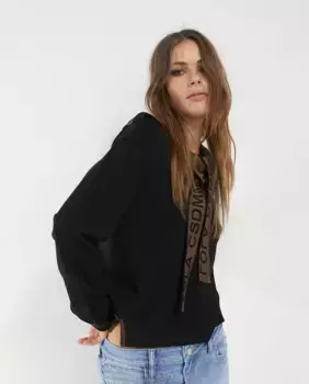 Женский свитер с капюшоном и логотипом Lola Casademunt, черный