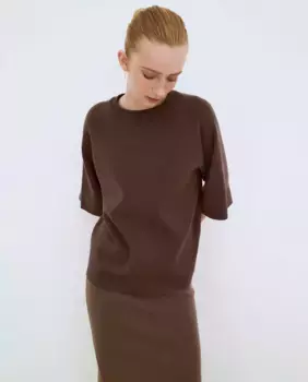 Женский свитер с коротким рукавом Object, цвет Topo