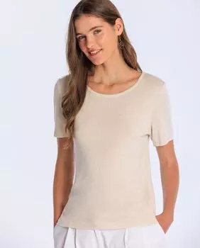 Женский свитер с короткими рукавами и круглым вырезом Naulover