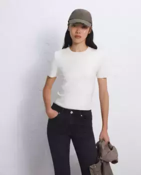 Женский свитер с короткими рукавами и полной иглой Easy Wear, цвет Blanco roto