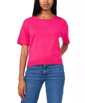 Женский свитер с короткими рукавами и украшением Sam & Jess, розовый