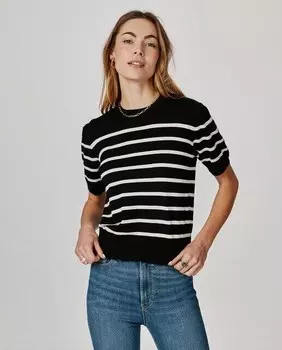 Женский свитер с короткими рукавами Jack & Jones, черный