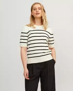 Женский свитер с короткими рукавами Jack & Jones, бежевый