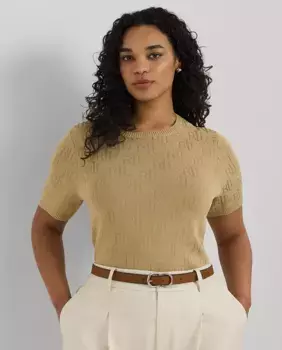 Женский свитер с короткими рукавами Lauren Ralph Lauren Woman, бежевый