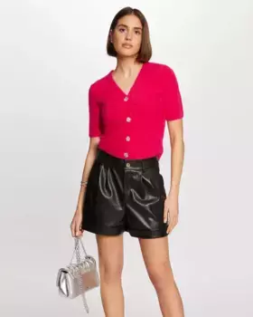Женский свитер с короткими рукавами на пуговицах Morgan, цвет Fucsia
