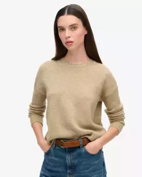 Женский свитер с круглым вырезом Essential Superdry, коричневый
