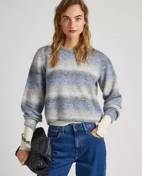 Женский свитер с круглым вырезом и эффектом градиента Pepe Jeans, мультиколор