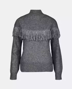 Женский свитер с круглым вырезом и бахромой Easy Wear, серый