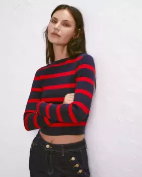 Женский свитер с круглым вырезом и длинными рукавами, полностью игольчатый Easy Wear, красный