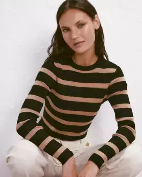 Женский свитер с круглым вырезом и длинными рукавами, полностью игольчатый Easy Wear, черный