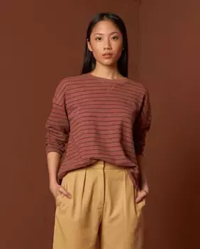 Женский свитер с круглым вырезом и длинными рукавами Indi & Cold, коричневый