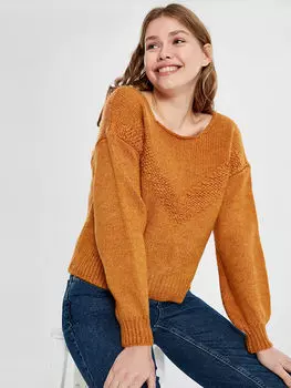 Женский свитер с круглым вырезом и длинными рукавами LCW Casual