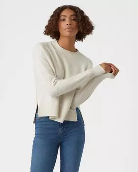 Женский свитер с круглым вырезом и длинными рукавами Vero Moda, кремовый
