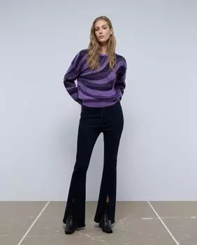 Женский свитер с круглым вырезом и фантазийным принтом Scalpers, фиолетовый