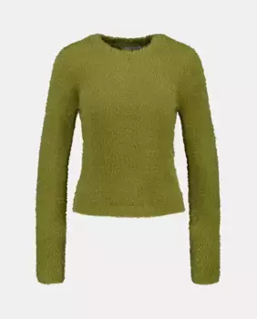 Женский свитер с круглым вырезом и мехом Easy Wear, цвет Visn claro