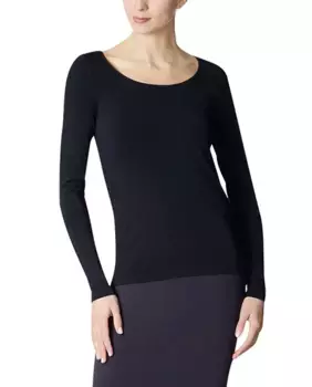 Женский свитер с круглым вырезом и облегающим кроем Wolford, черный