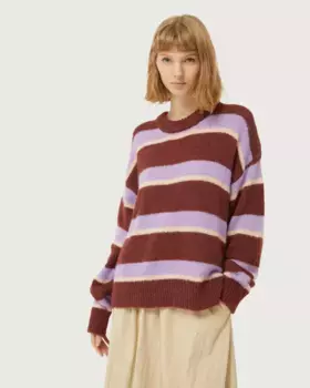 Женский свитер с круглым вырезом и полосатым принтом Compaa Fantstica, мультиколор