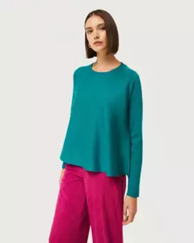 Женский свитер с круглым вырезом и расклешенным кроем Compaa Fantstica, зеленый