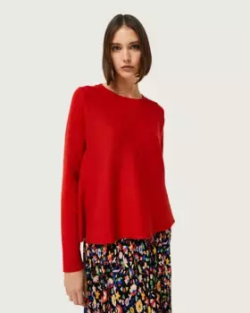 Женский свитер с круглым вырезом и расклешенным кроем Compaa Fantstica, красный