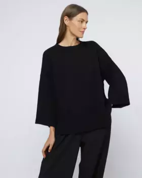 Женский свитер с круглым вырезом и широкими рукавами Wild Pony, черный