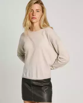 Женский свитер с круглым вырезом и спущенными плечами Pepe Jeans, бежевый
