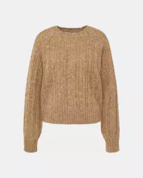 Женский свитер с круглым вырезом и восьмерками Tintoretto, цвет Tostado