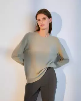 Женский свитер с круглым вырезом из 100% кашемира Woman El Corte Ingls, цвет Verde Salvia