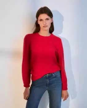 Женский свитер с круглым вырезом из 100% кашемира Woman El Corte Ingls, цвет 600 Rojo