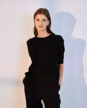 Женский свитер с круглым вырезом из 100% кашемира Woman El Corte Ingls, черный