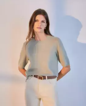 Женский свитер с круглым вырезом из 100% кашемира Woman El Corte Ingls, цвет Verde Salvia