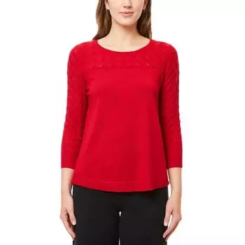 Женский свитер с круглым вырезом из искусственного шелка с люверсами Melissa Paige, цвет scarlet sage